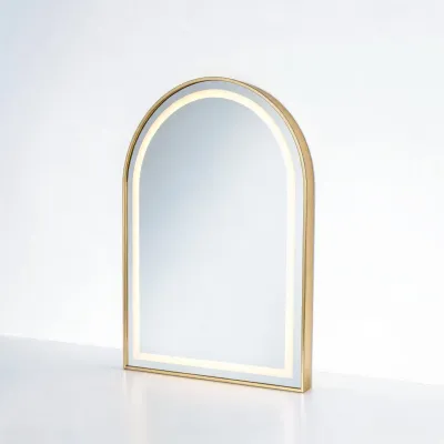 gold bathroom arch led vanity mirror